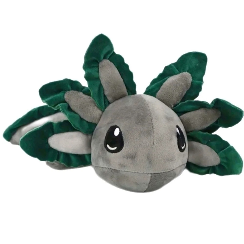New grey and green axolotl plush for kids or collection home decor